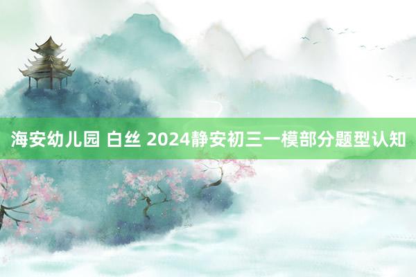 海安幼儿园 白丝 2024静安初三一模部分题型认知