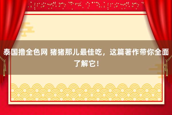 泰国撸全色网 猪猪那儿最佳吃，这篇著作带你全面了解它！