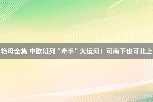 艳母全集 中欧班列“牵手”大运河！可南下也可北上