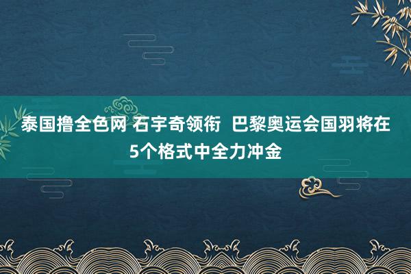 泰国撸全色网 石宇奇领衔  巴黎奥运会国羽将在5个格式中全力冲金