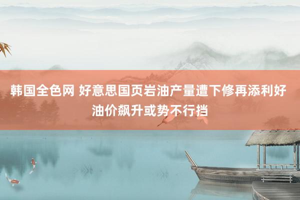 韩国全色网 好意思国页岩油产量遭下修再添利好 油价飙升或势不行挡