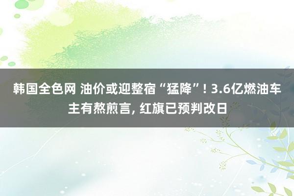 韩国全色网 油价或迎整宿“猛降”! 3.6亿燃油车主有熬煎言, 红旗已预判改日