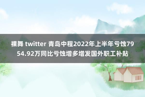 裸舞 twitter 青岛中程2022年上半年亏蚀7954.92万同比亏蚀增多增发国外职工补贴