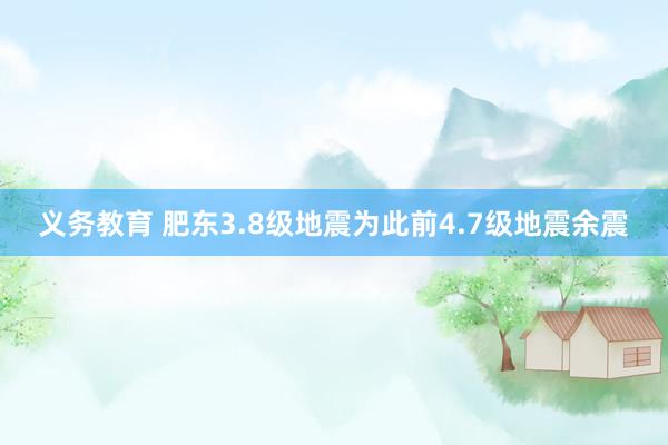 义务教育 肥东3.8级地震为此前4.7级地震余震