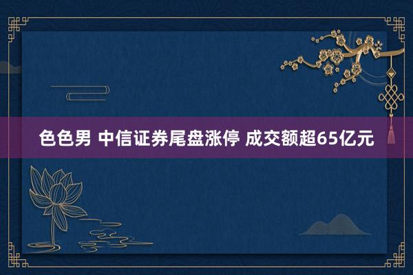 色色男 中信证券尾盘涨停 成交额超65亿元