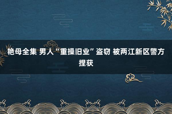 艳母全集 男人“重操旧业”盗窃 被两江新区警方捏获