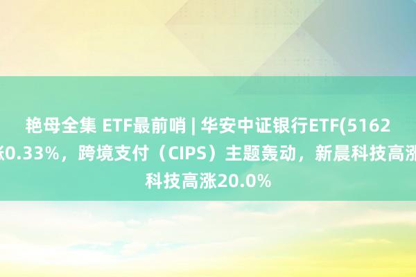 艳母全集 ETF最前哨 | 华安中证银行ETF(516210)高涨0.33%，跨境支付（CIPS）主题轰动，新晨科技高涨20.0%