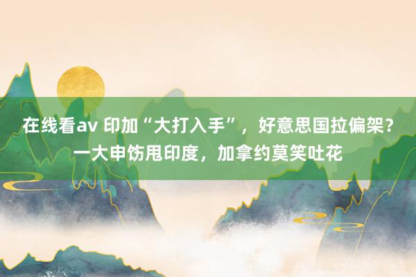 在线看av 印加“大打入手”，好意思国拉偏架？一大申饬甩印度，加拿约莫笑吐花