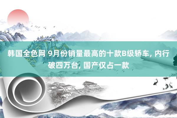 韩国全色网 9月份销量最高的十款B级轿车， 内行破四万台， 国产仅占一款