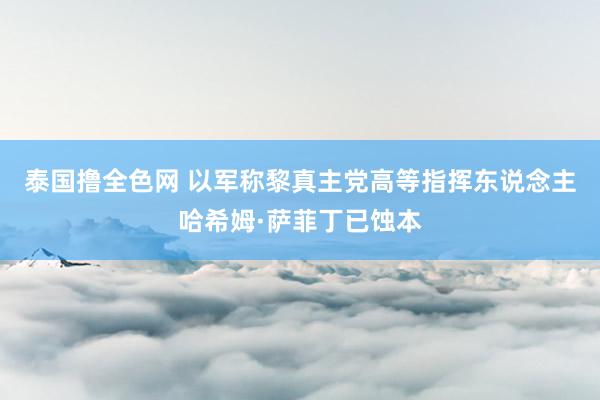 泰国撸全色网 以军称黎真主党高等指挥东说念主哈希姆·萨菲丁已蚀本