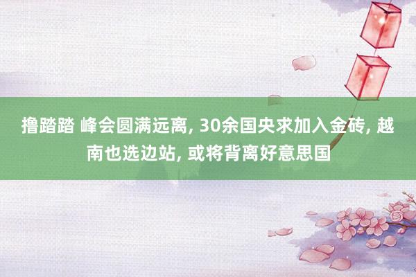 撸踏踏 峰会圆满远离， 30余国央求加入金砖， 越南也选边站， 或将背离好意思国