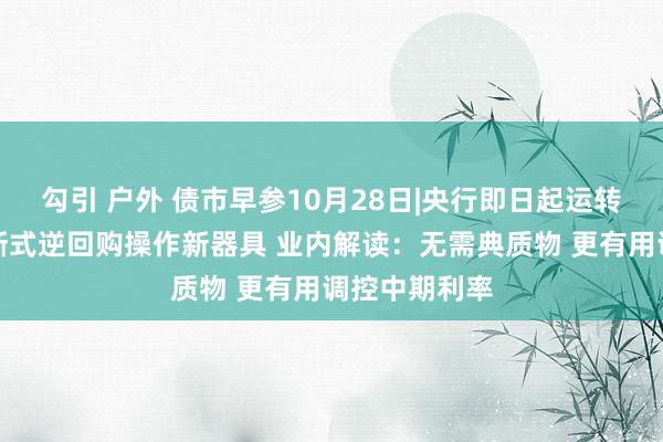 勾引 户外 债市早参10月28日|央行即日起运转公开商场买断式逆回购操作新器具 业内解读：无需典质物 更有用调控中期利率