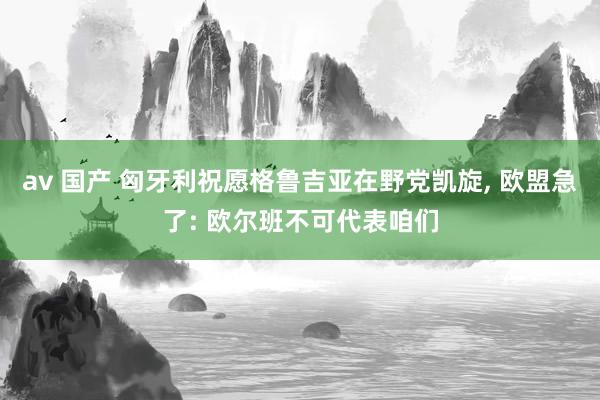 av 国产 匈牙利祝愿格鲁吉亚在野党凯旋， 欧盟急了: 欧尔班不可代表咱们