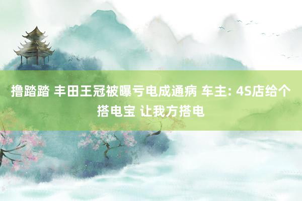 撸踏踏 丰田王冠被曝亏电成通病 车主: 4S店给个搭电宝 让我方搭电