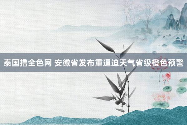 泰国撸全色网 安徽省发布重逼迫天气省级橙色预警