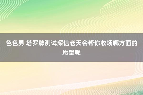 色色男 塔罗牌测试深信老天会帮你收场哪方面的愿望呢