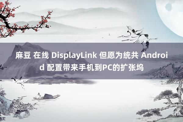 麻豆 在线 DisplayLink 但愿为统共 Android 配置带来手机到PC的扩张坞